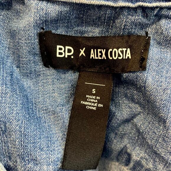 BP.Alex Costa Women's Collared Denim Button Down Shirt Long Sleeve Blue Size S - Picture 3 of 5